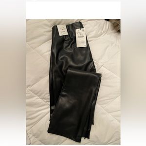 Zara Black Faux Leather Pants